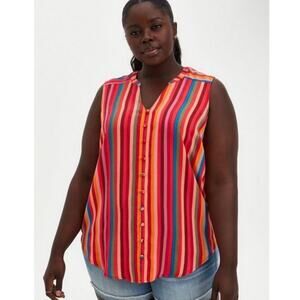 Torrid Harper Gauze Button-Front Sleeveless Blouse